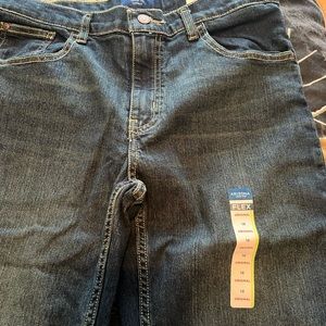 Arizona Boys size 18 jeans with adjustable straps inside waistband.